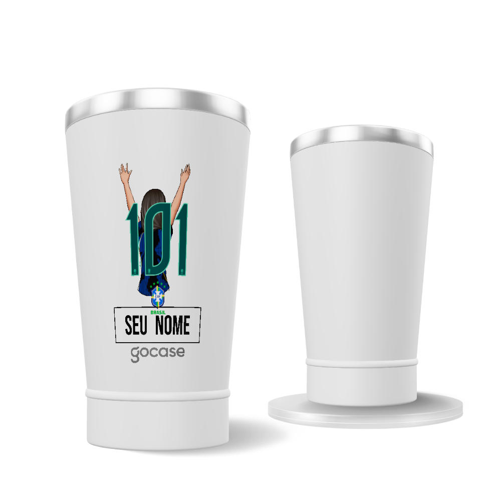 Copo Térmico Cerveja - CBF - Garota Uniforme 02