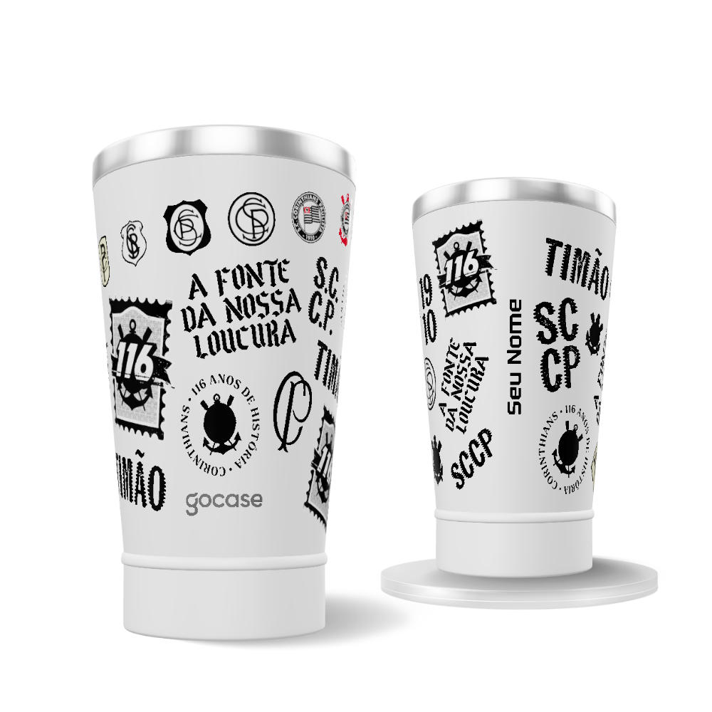 Copo Térmico Cerveja - Corinthians - 116 anos Pattern