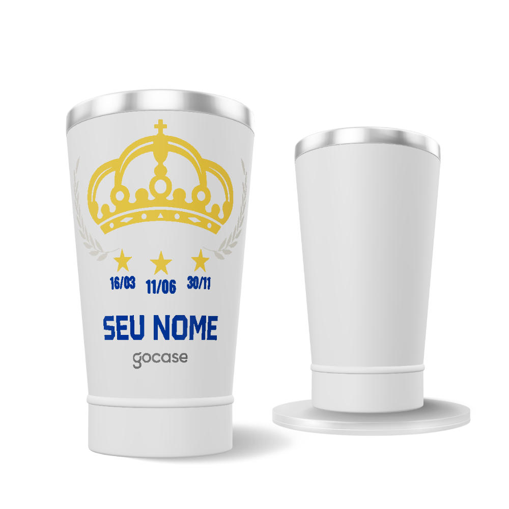 Copo Térmico Cerveja + Ebook - Cruzeiro Triplice Coroa