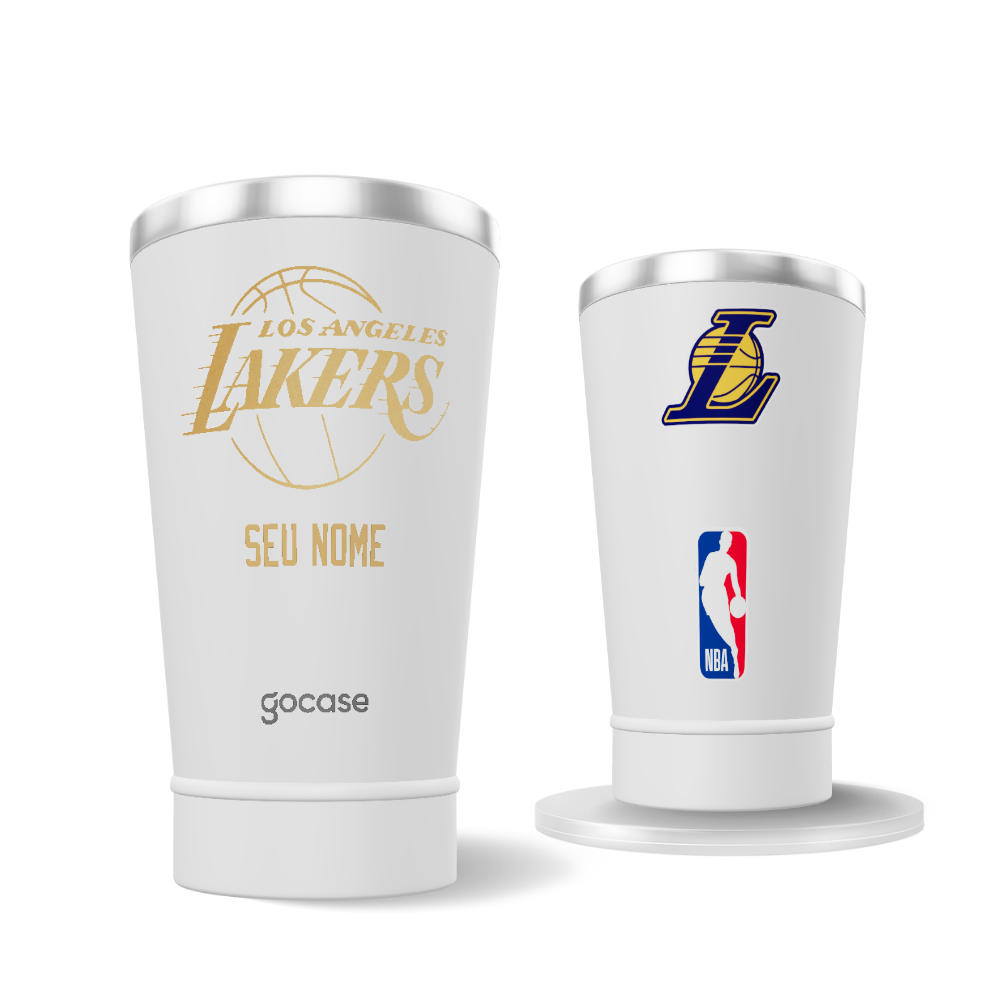 Copo Térmico + Ebook - Los Angeles Lakers - Escudo Dourado Copo Térmico + Ebook - Los Angeles Lakers - Escudo Dourado