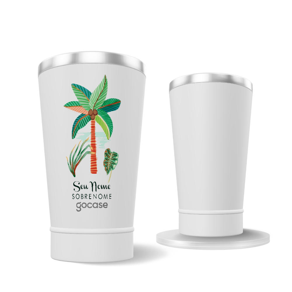 Copo Térmico + Ebook - Flora Tropical