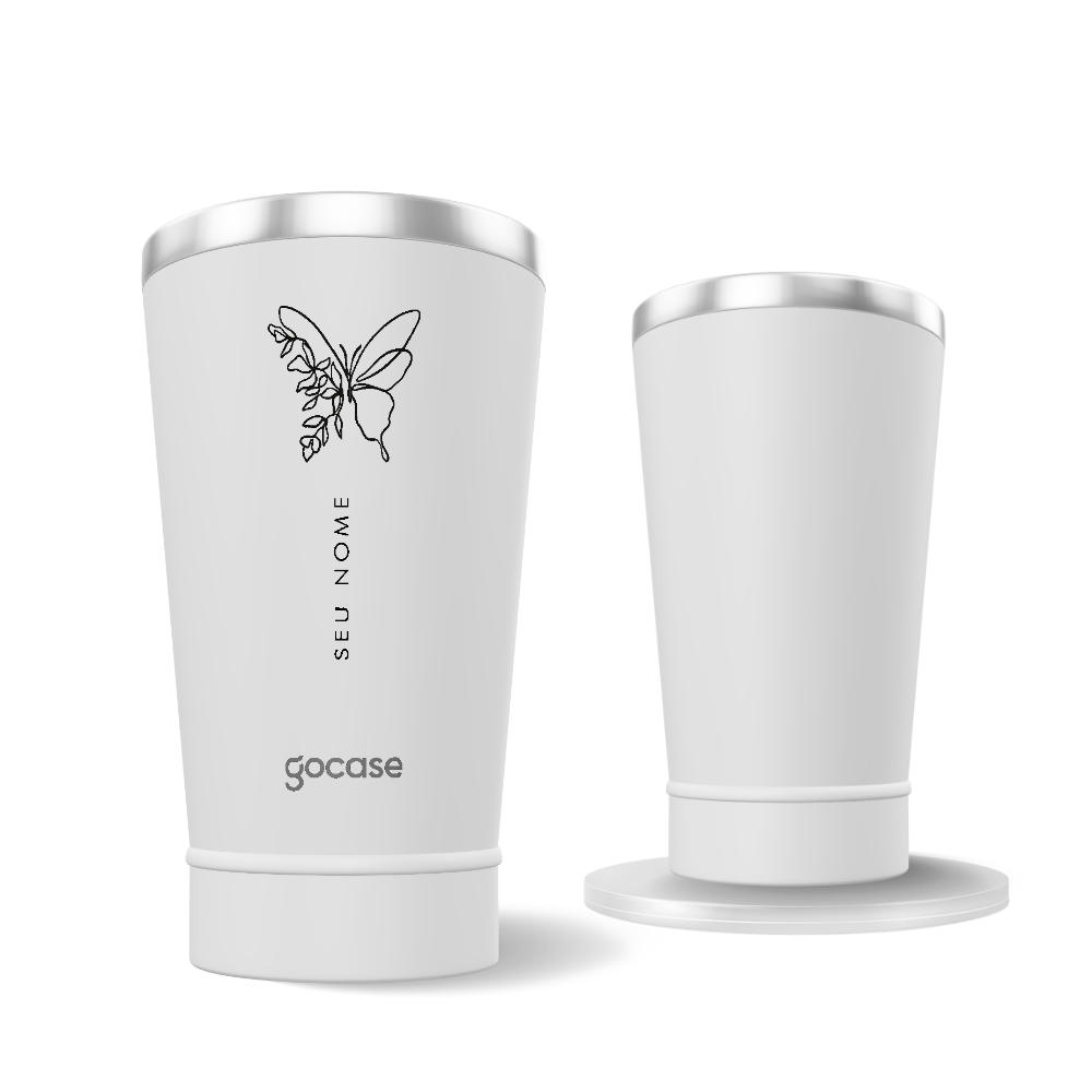 Copo Térmico + Ebook - Borboleta Botânica