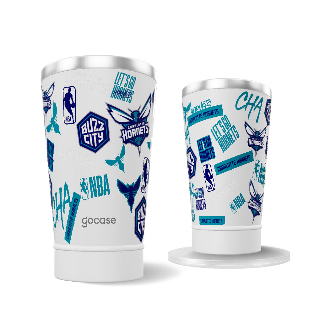 Copo Térmico + Ebook - Charlotte Hornets - Colagem