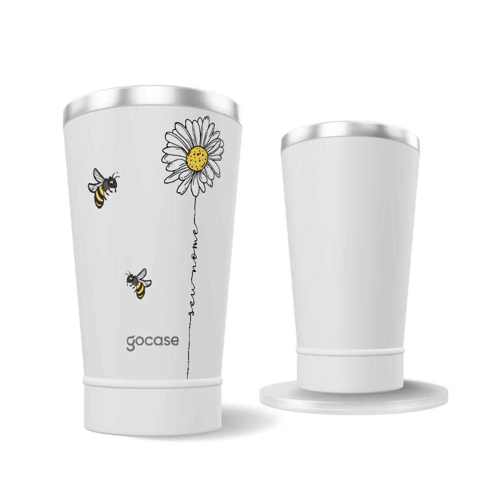 Copo Térmico + Ebook - Flor Manuscrita