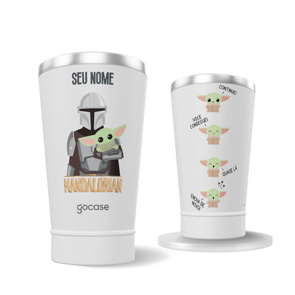 Copo Térmico + Ebook - The Mandalorian - Beba água