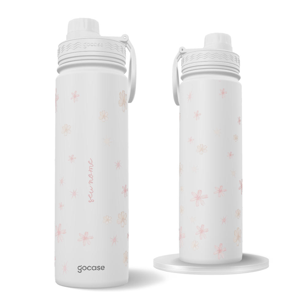 Garrafa Térmica Fresh + Ebook - Floral Rosa Dream