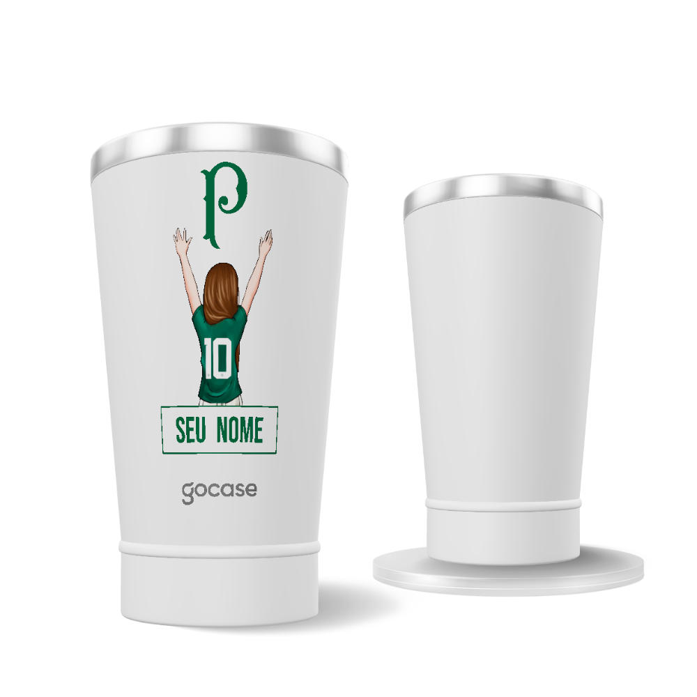 Copo Térmico Cerveja + Ebook - Palmeiras - Garota Alviverde