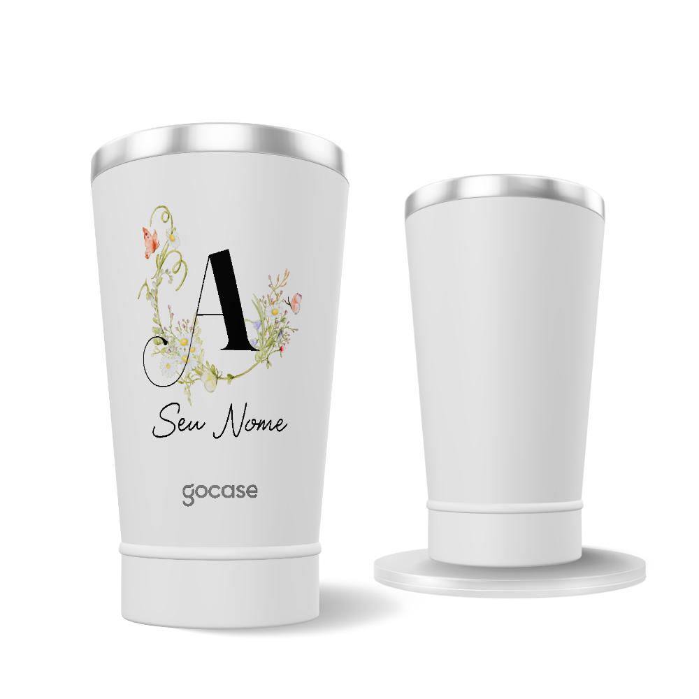 Copo Térmico + Ebook - Inicial Arranjo de Flores