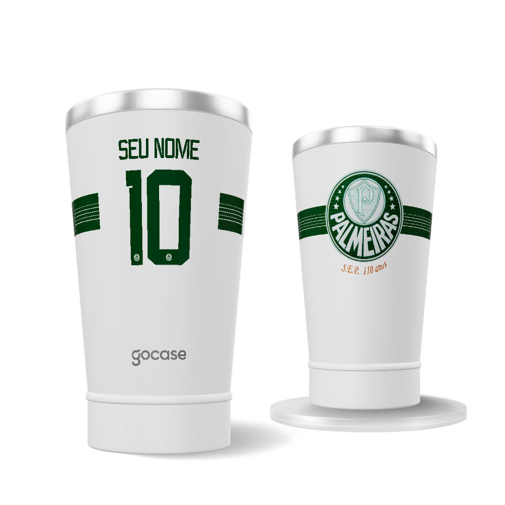 Copo Térmico Cerveja + Ebook - Palmeiras - Uniforme 1 2024 Personalizado