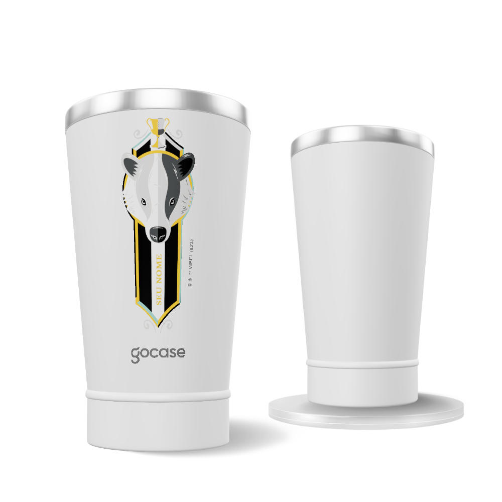 Copo Térmico + Ebook - Escudo Hufflepuff