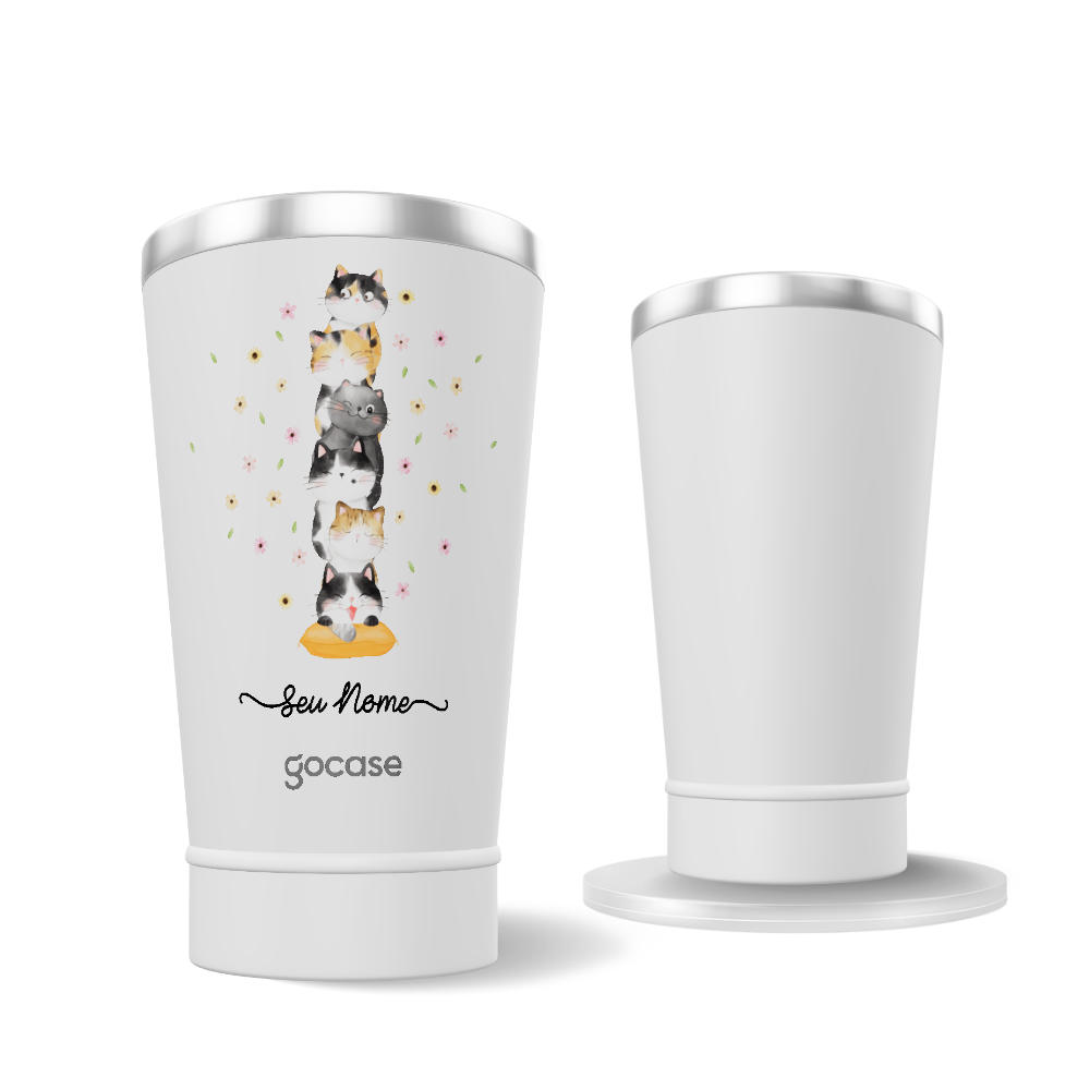 Copo Térmico + Ebook - Gatinhos Fofinhos