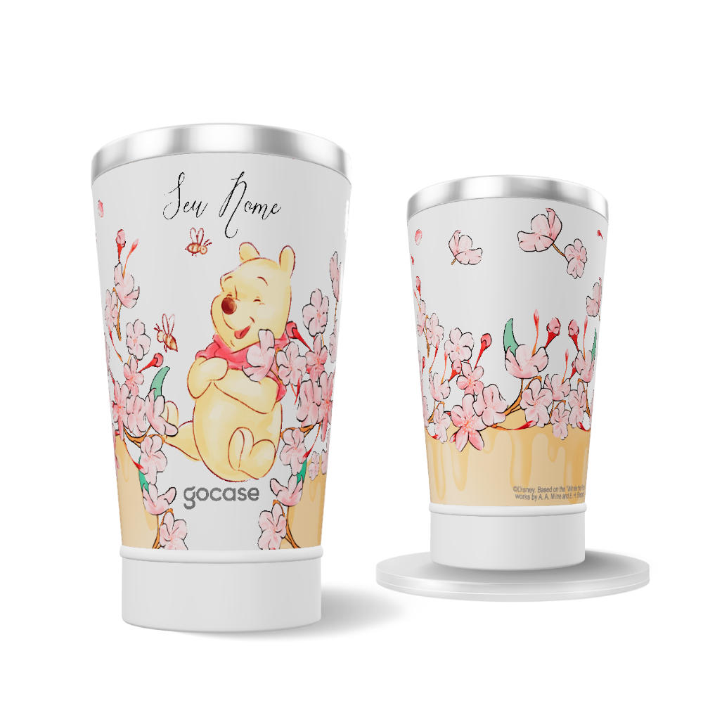 Copo Térmico + Ebook - Turma do Pooh Classical Rose 360º