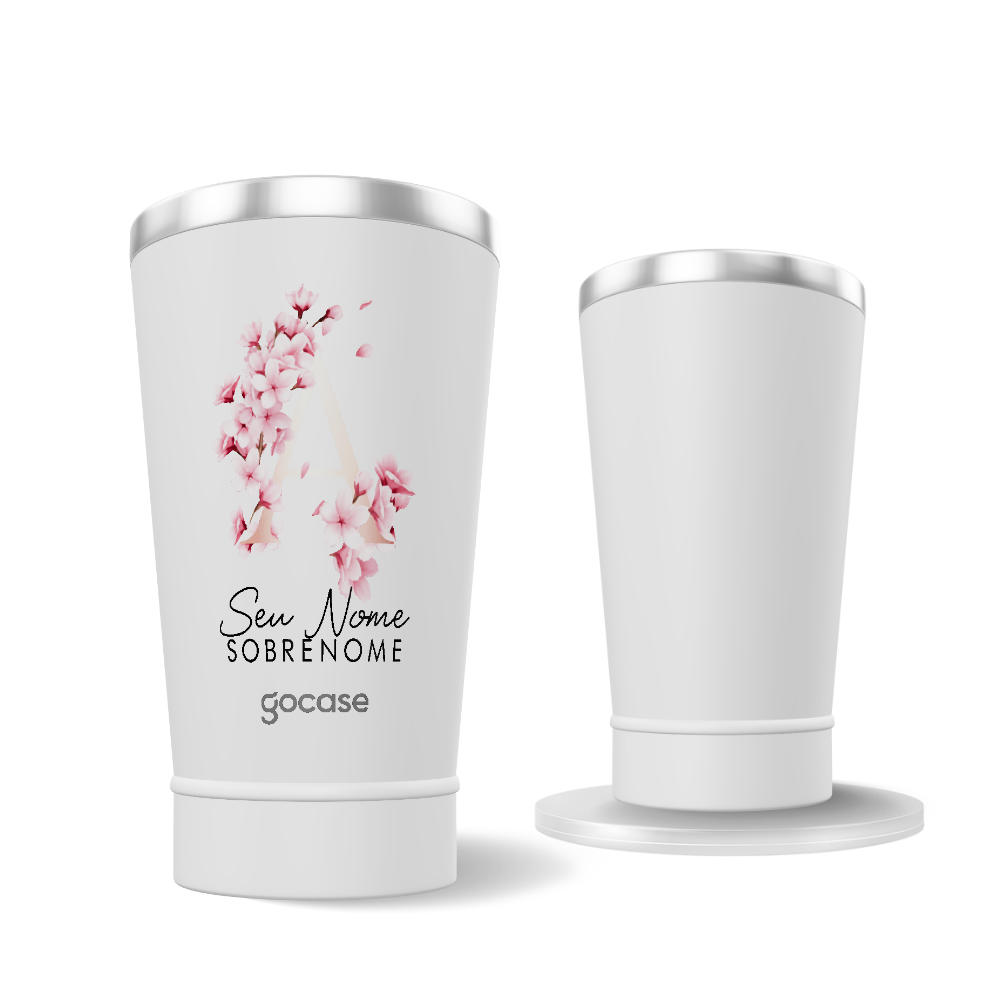 Copo Térmico + Ebook - Inicial Cherry Blossom