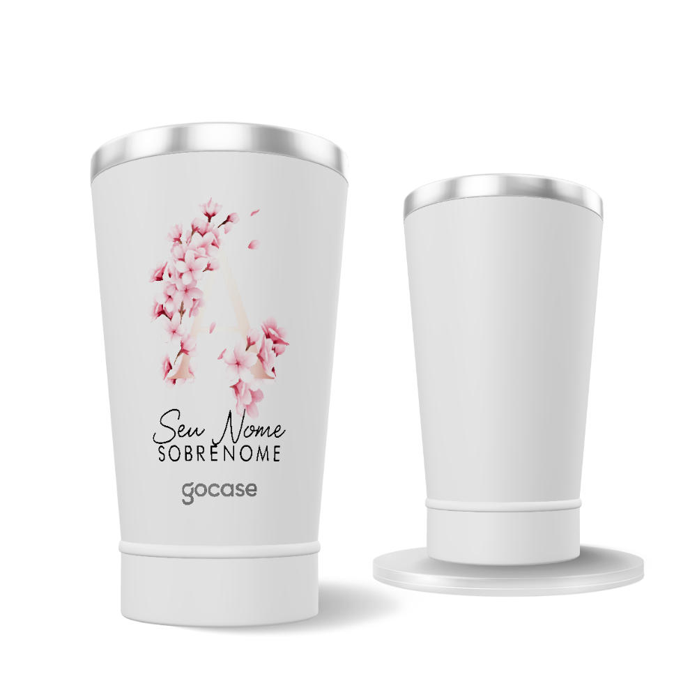 Copo Térmico + Ebook - Inicial Cherry Blossom