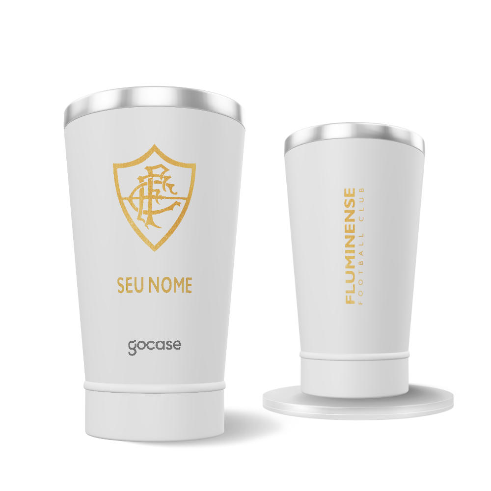 Copo Térmico Cerveja + Ebook - Fluminense - Escudo Dourado