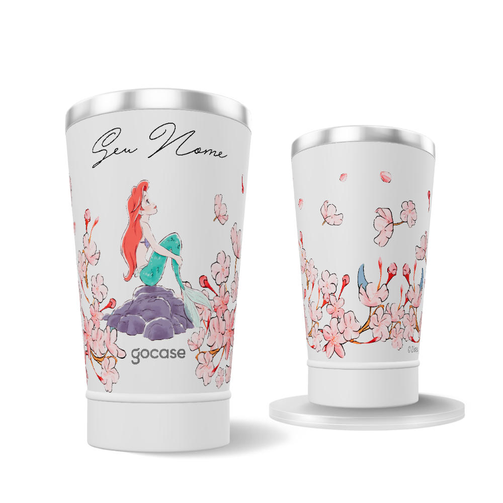 Copo Térmico + Ebook - Ariel Classical Rose