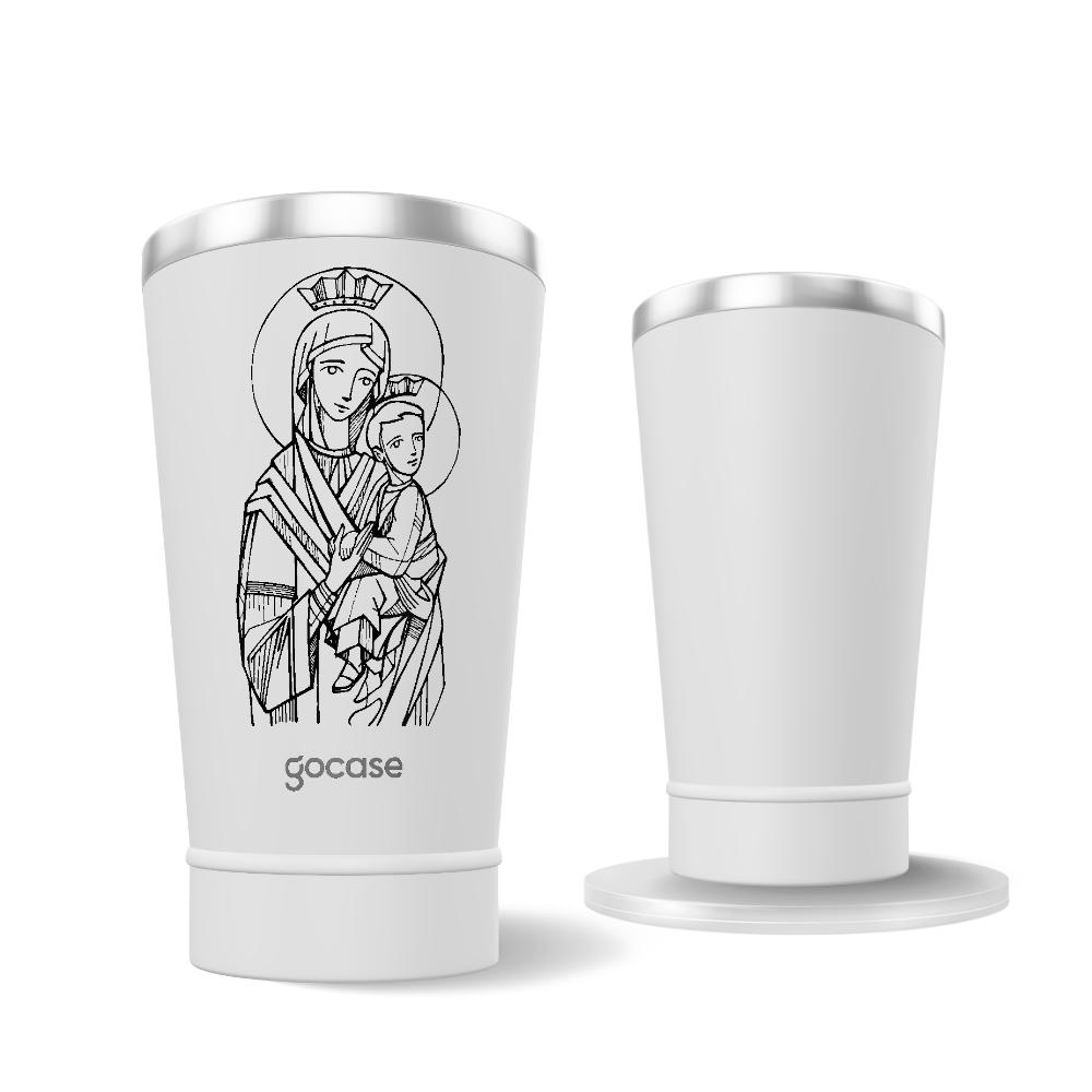 Copo Térmico + Ebook - Nossa Senhora do Perpétuo Socorro Lineart