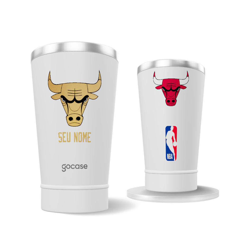 Copo Térmico + Ebook - Chicago Bulls - Escudo Dourado Copo Térmico + Ebook - Chicago Bulls - Escudo Dourado
