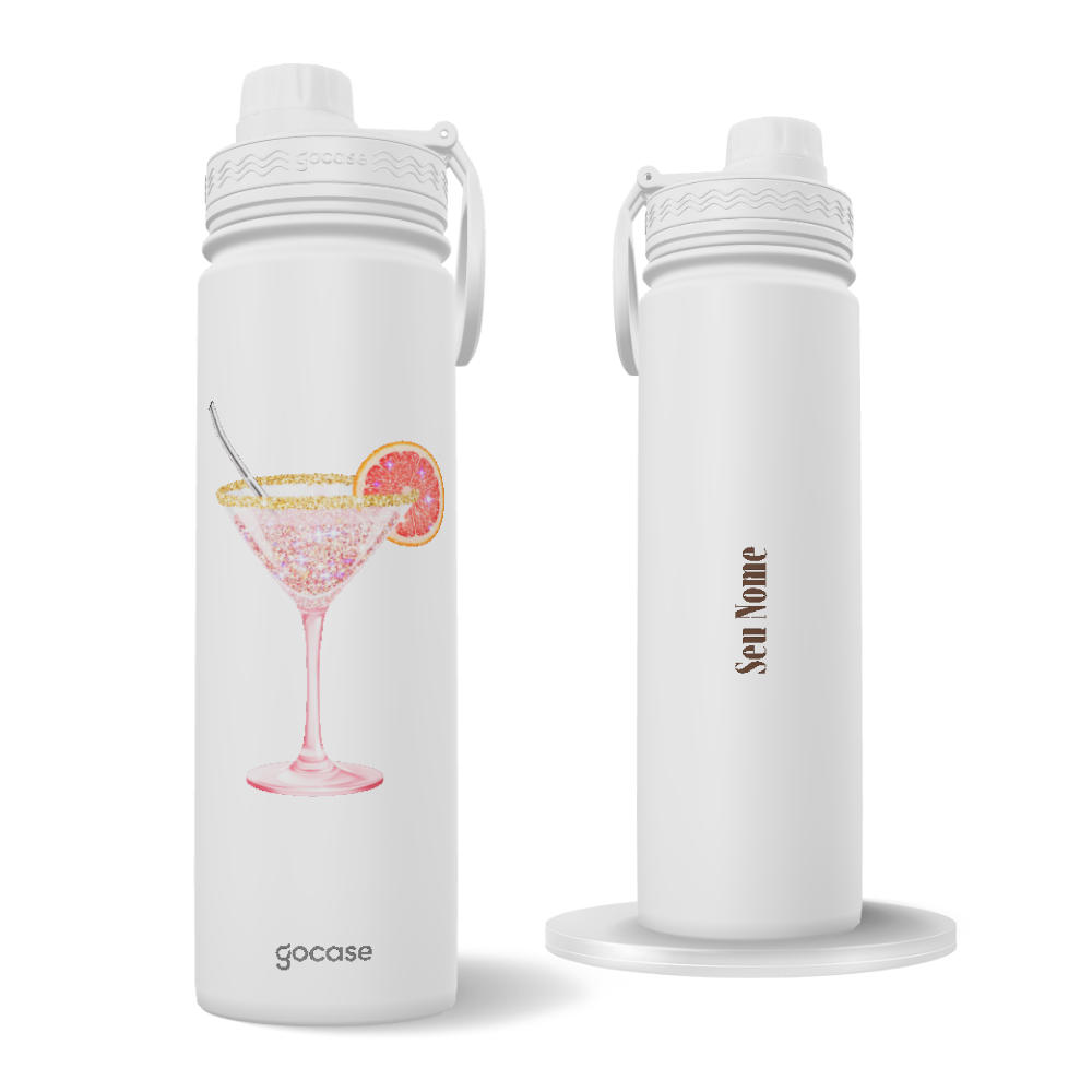 Garrafa Térmica Fresh + Ebook - Drink Efeito Glitter