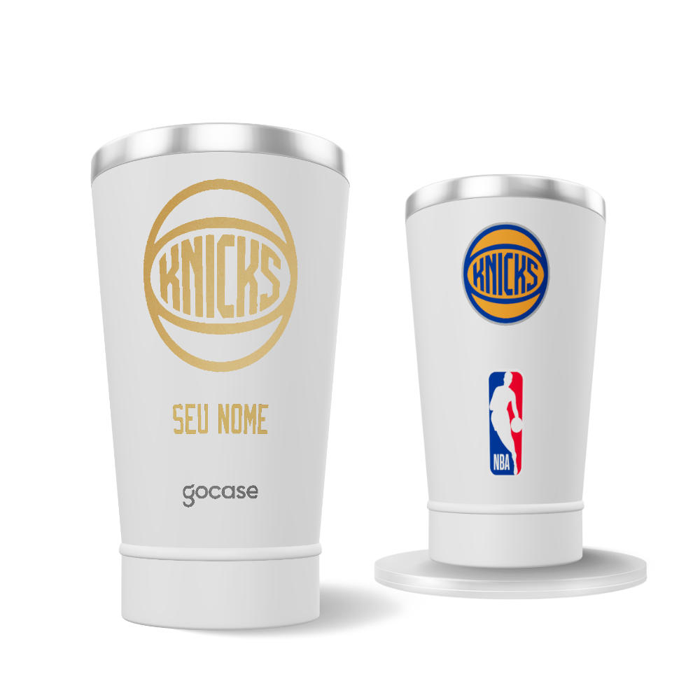 Copo Térmico + Ebook - New York Knicks - Escudo Dourado