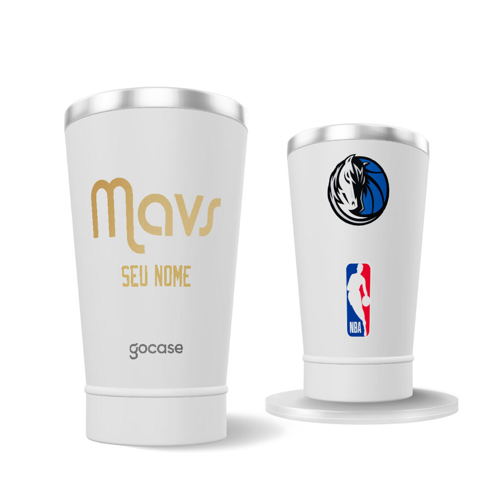 Copo Térmico + Ebook - Dallas Mavericks - Escudo Dourado