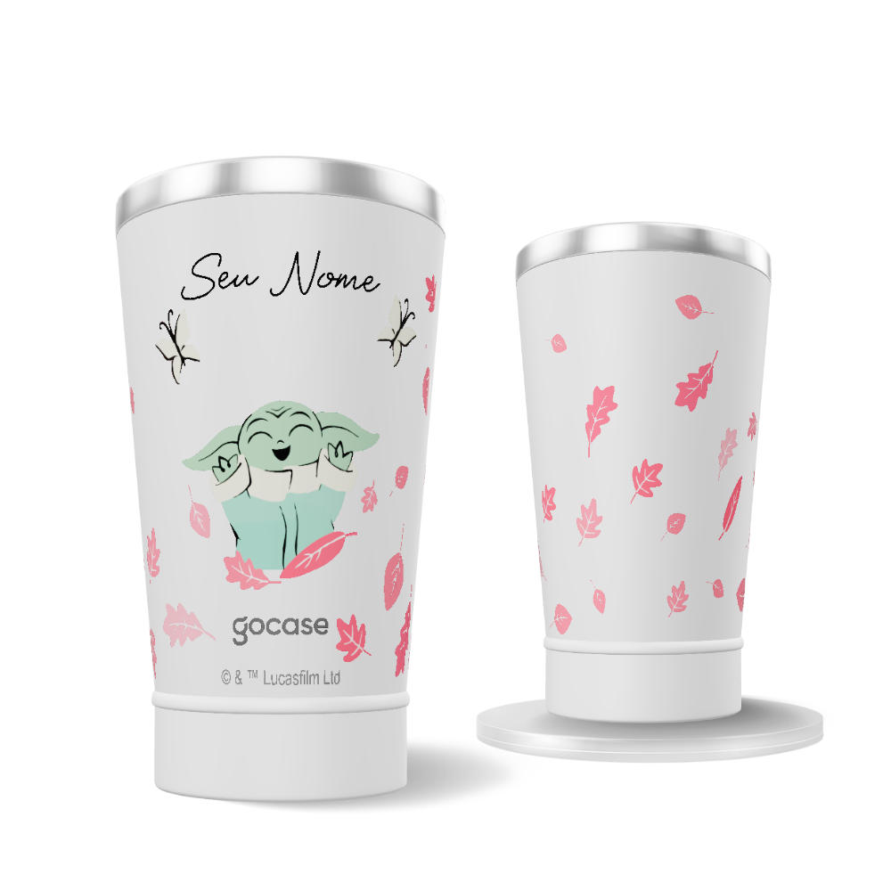 Copo Térmico + Ebook - Baby Yoda Classical Rose