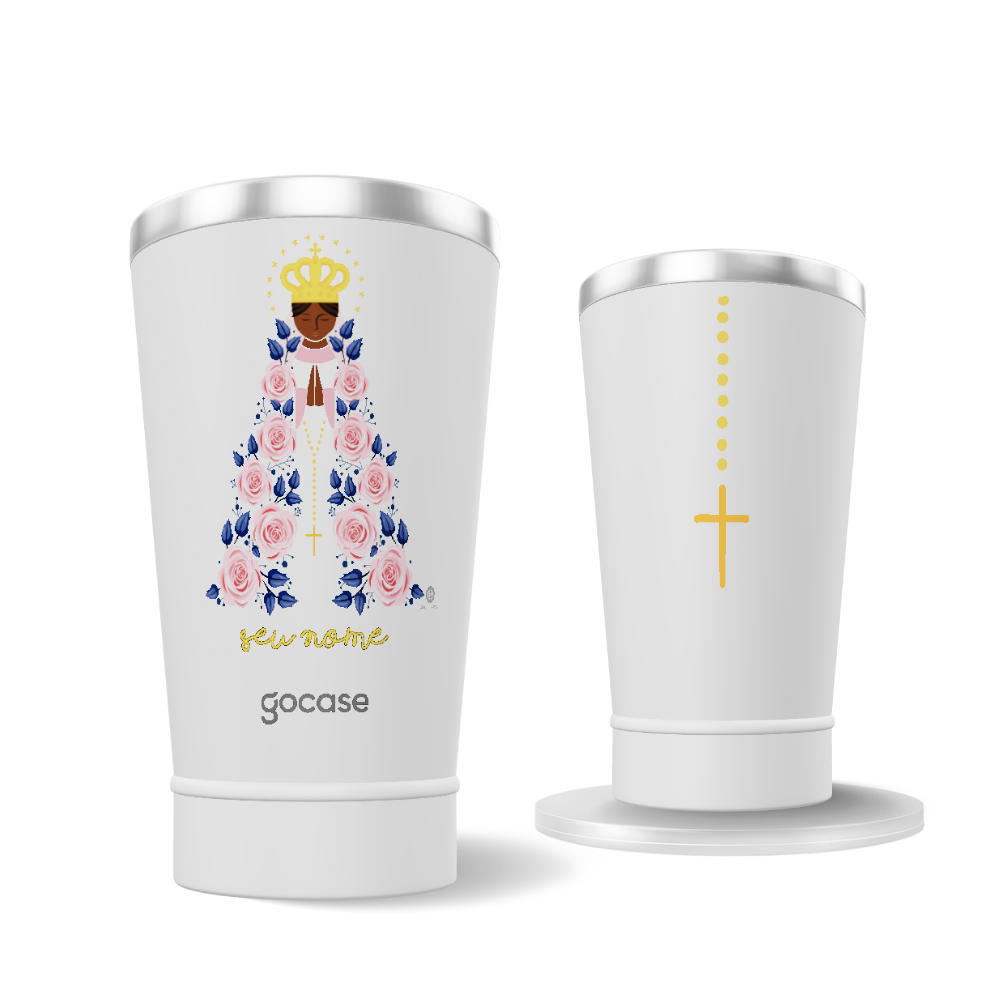 Copo Térmico + Ebook - Dani Purper - Nossa senhora floral