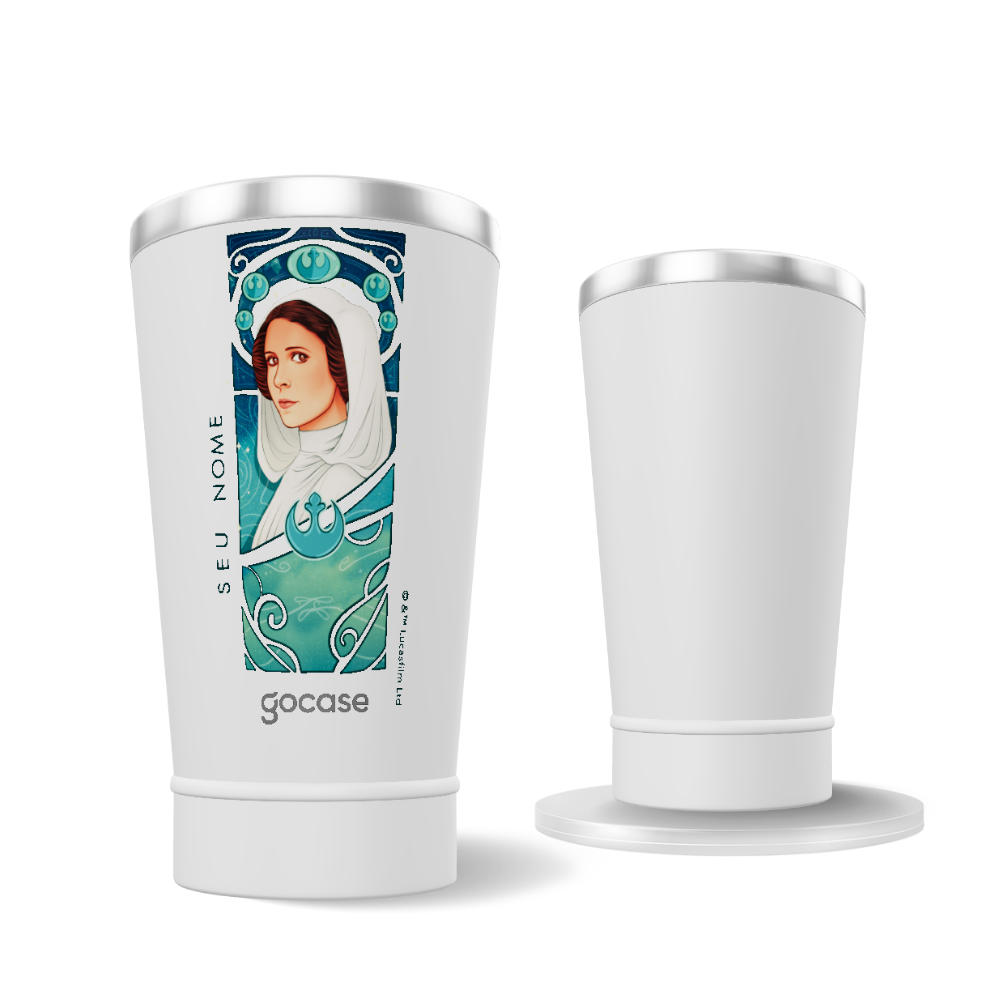 Copo Térmico + Ebook - Star Wars - Leia Art