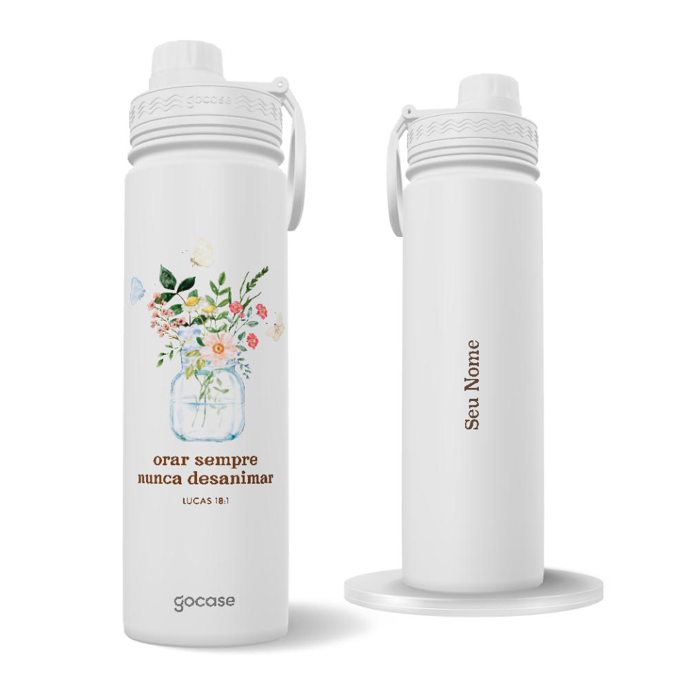 Garrafa Térmica Fresh + Ebook - Flores e Borboletas Lucas 18