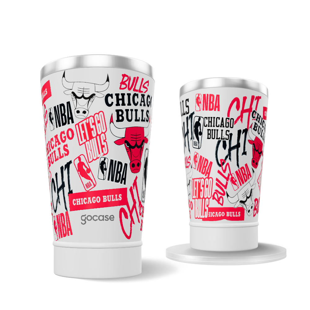Copo Térmico + Ebook - Chicago Bulls - Colagem