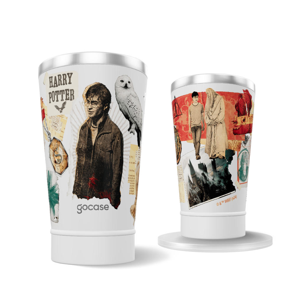 Copo Térmico + Ebook - Harry Potter - Colagem
