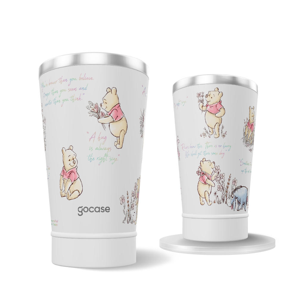 Copo Térmico + Ebook - Ursinho Pooh - Pooh Quotes