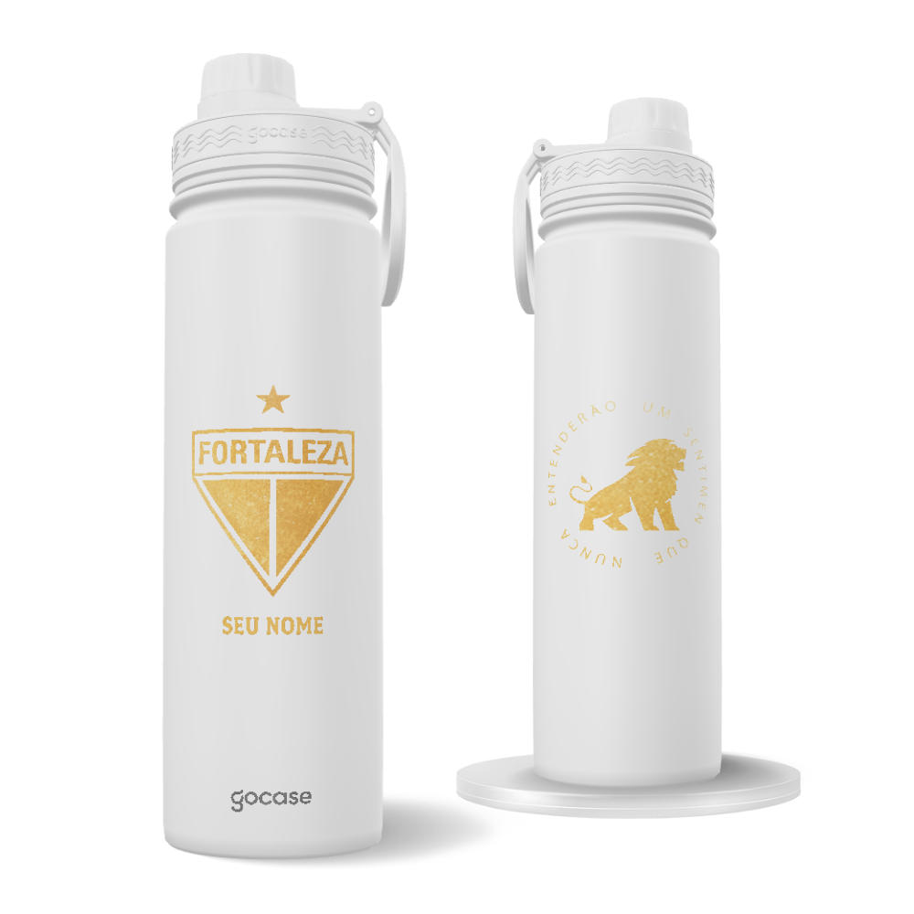 Garrafa Térmica Fresh + Ebook - Fortaleza - Escudo Dourado