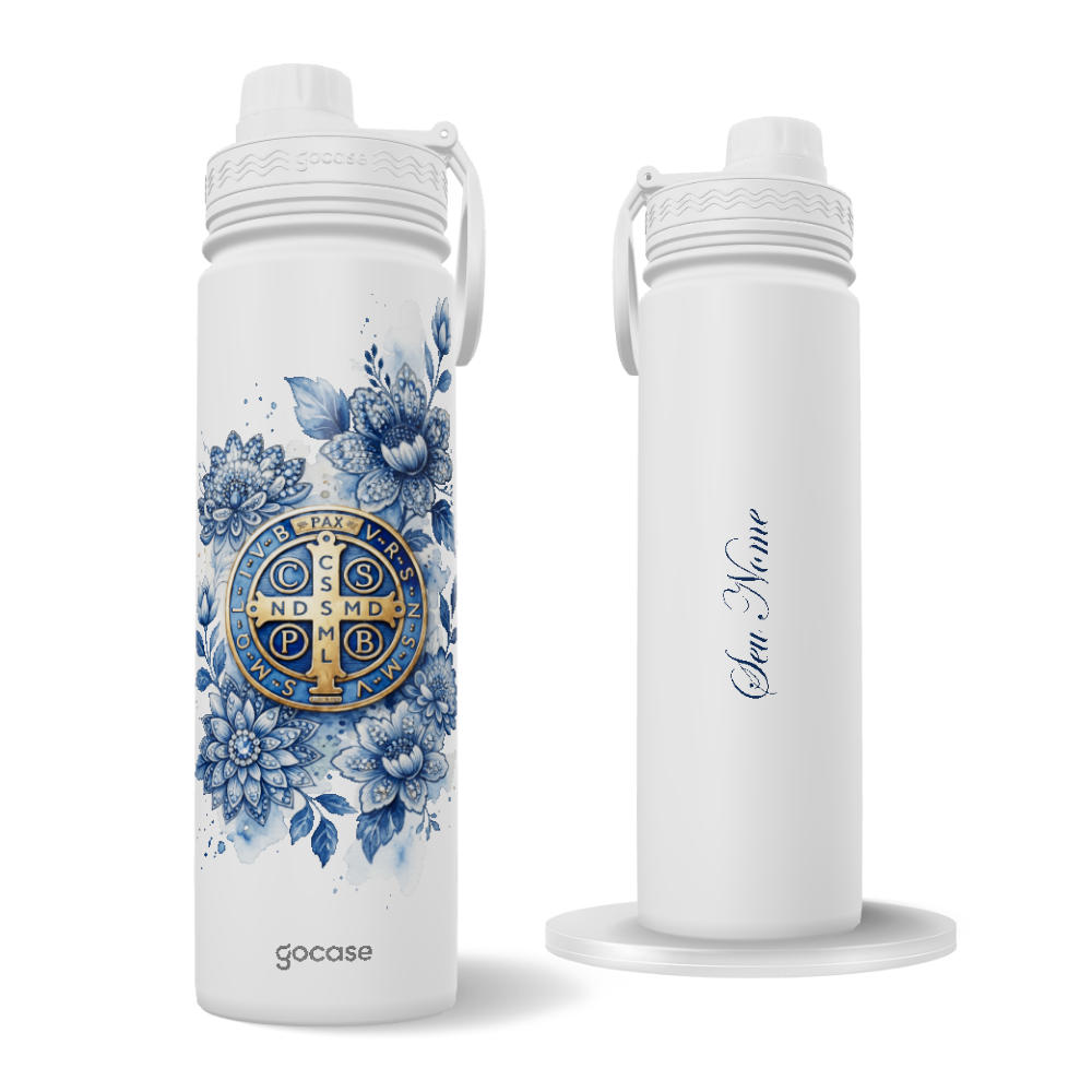 Garrafa Térmica Fresh + Ebook - Bênção Azul Medalha
