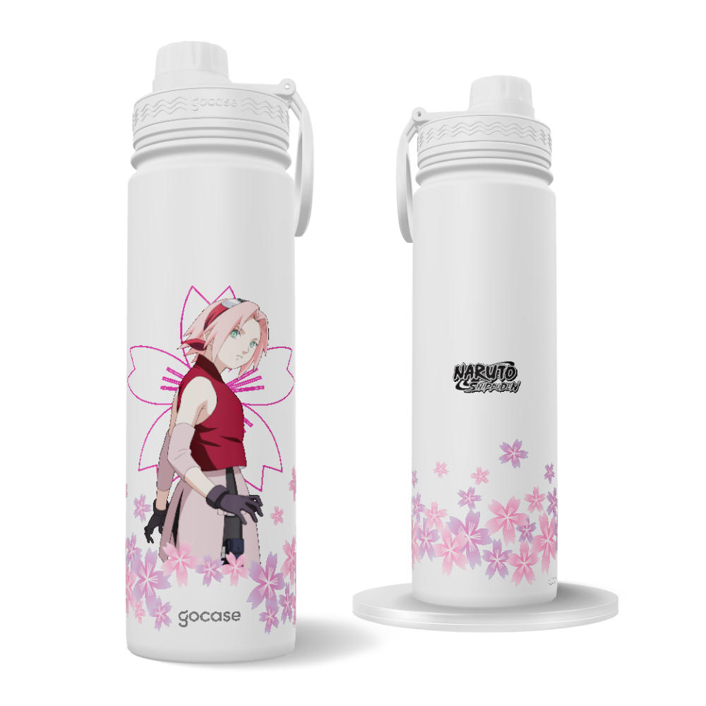 Garrafa Térmica Fresh + Ebook - Naruto - Sakura Cerejeiras
