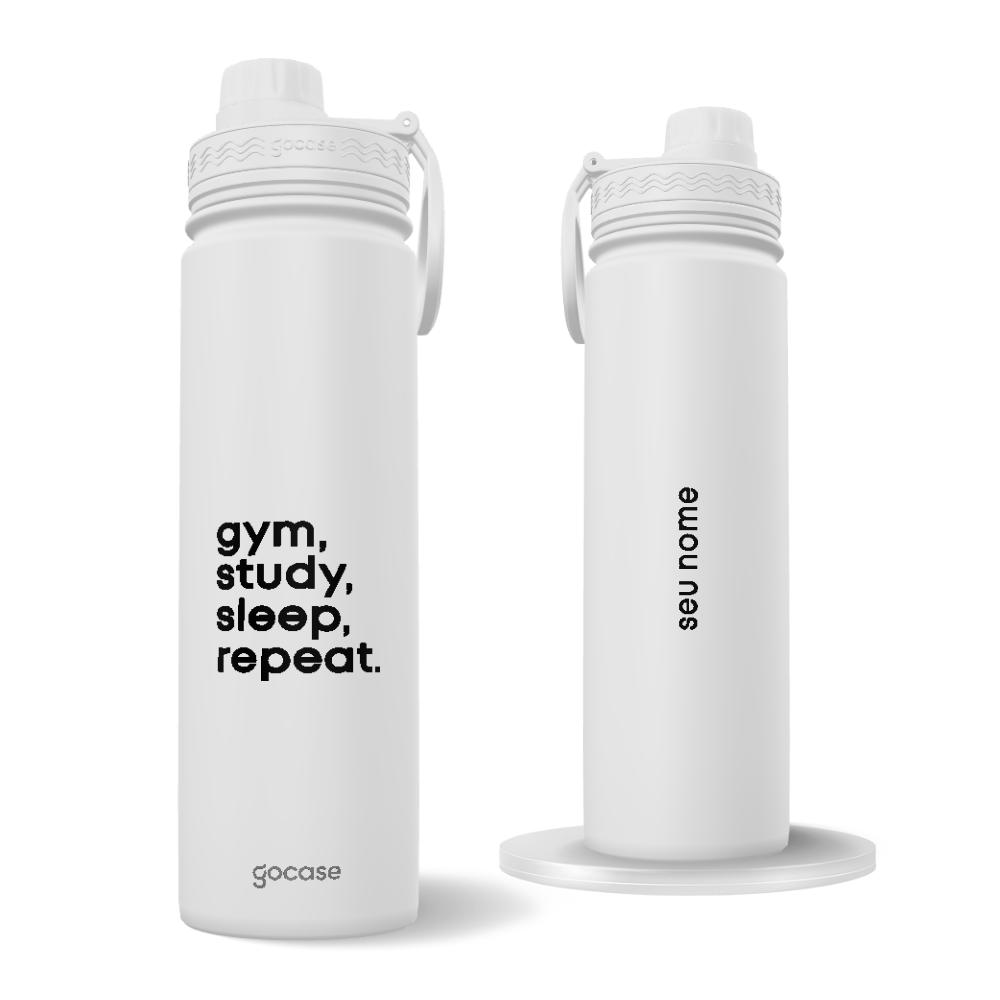 Garrafa Térmica Fresh + Ebook - Gym, Study, Sleep, Repeat