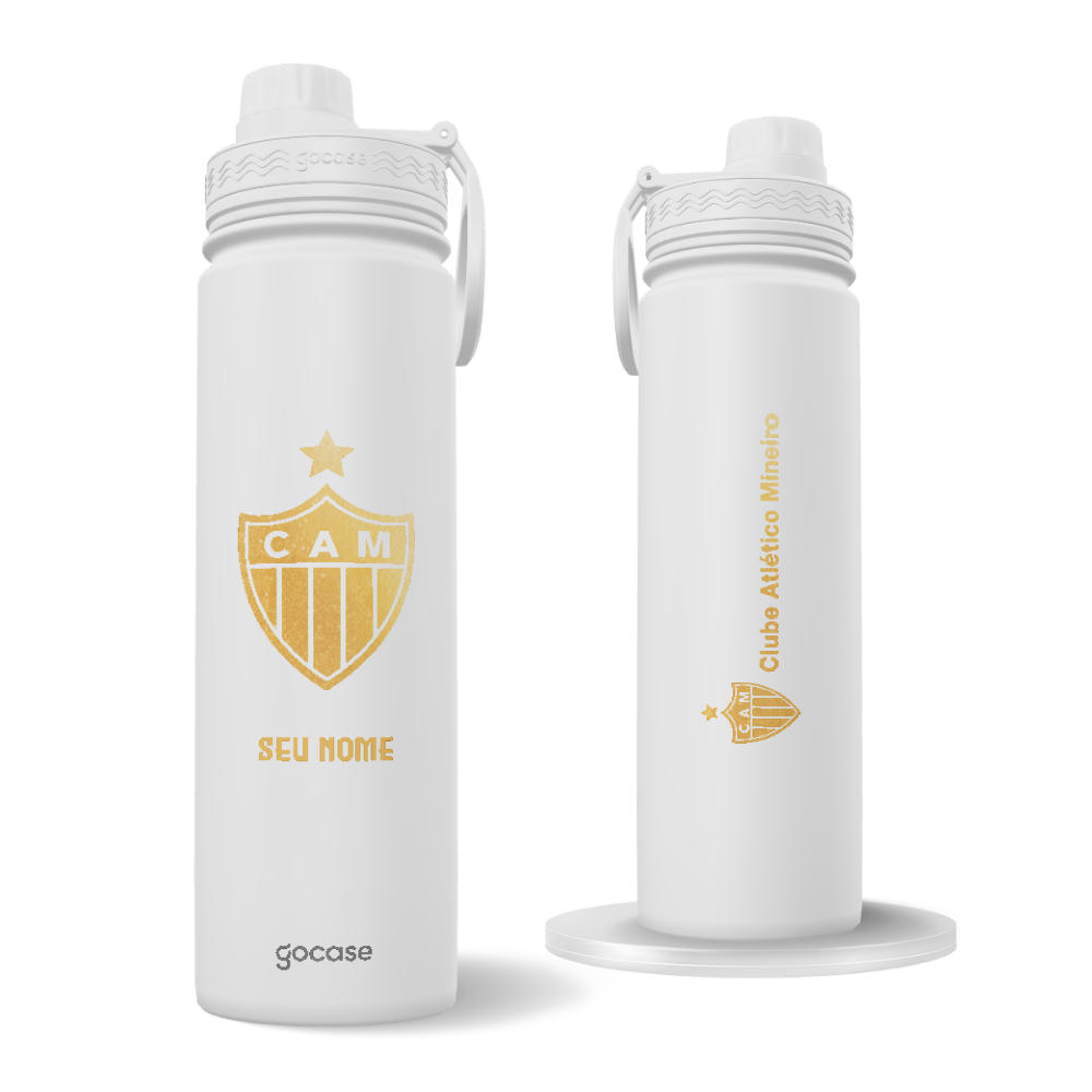 Garrafa Térmica Fresh + Ebook - Atlético-MG- Escudo Dourado