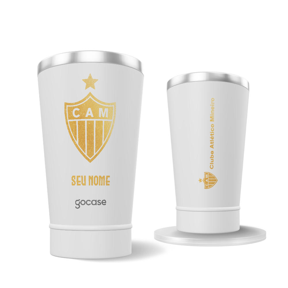 Copo Térmico Cerveja + Ebook - Atlético-MG - Escudo Dourado