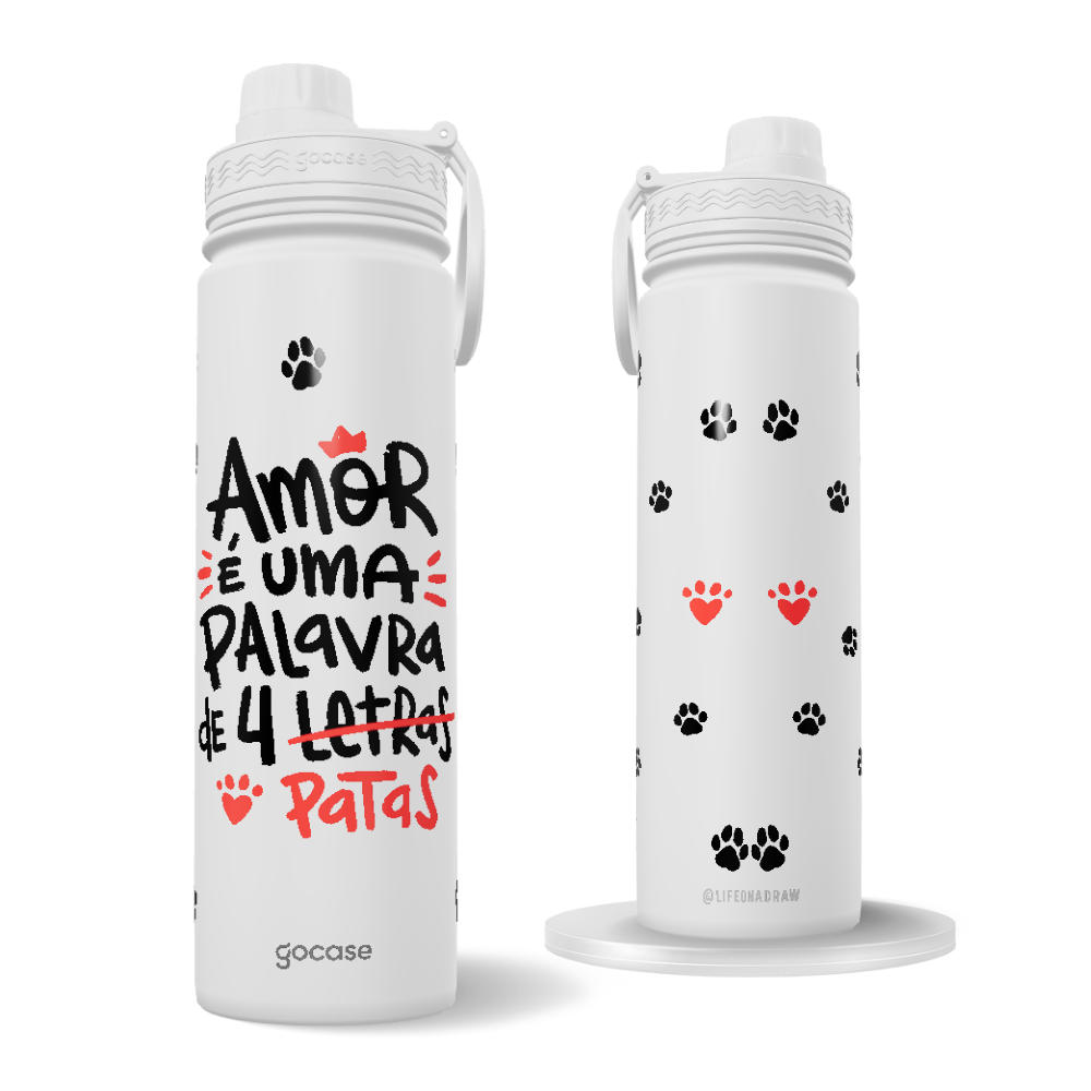 Garrafa Térmica Fresh + Ebook - Life on a Draw - Amor de 4 Patas