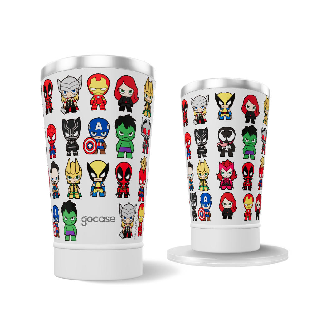 Copo Térmico + Ebook - Marvel - Pattern Cute