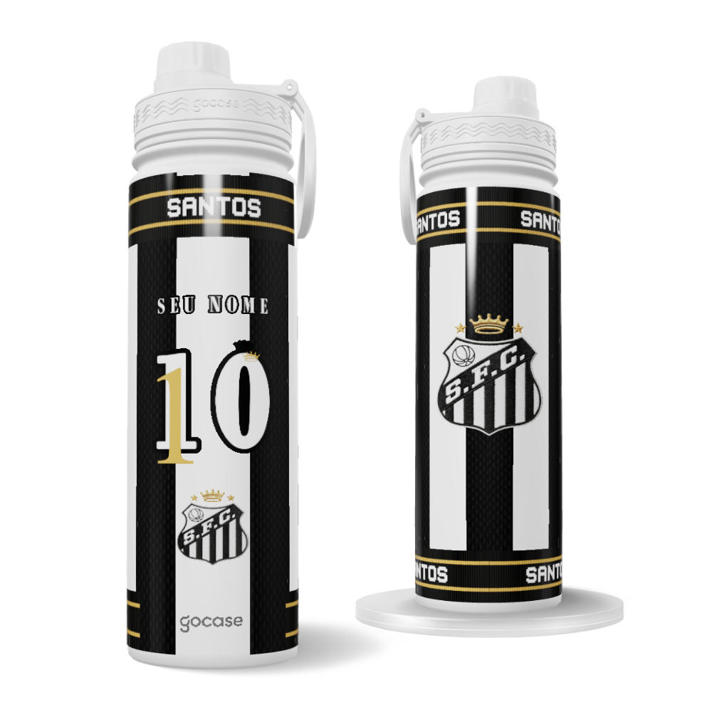 Garrafa Térmica Fresh + Ebook - Santos Uniforme 2 - 2026 Personalizado