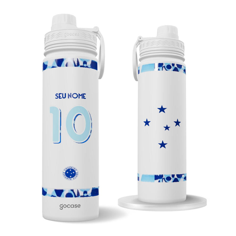 Garrafa Térmica Fresh + Ebook - Cruzeiro 2 - Escudo 2024 Personalizado