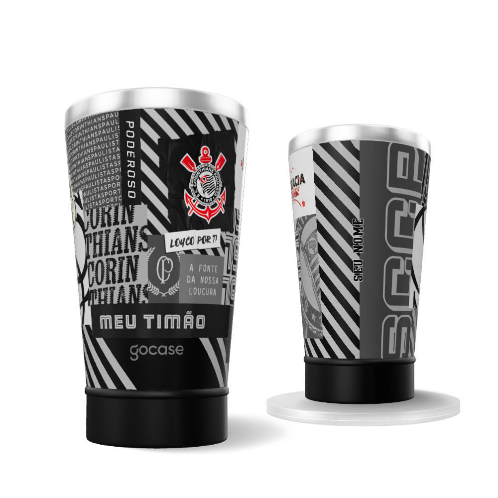 Copo Térmico Cerveja - Corinthians - Pattern Corinthiano