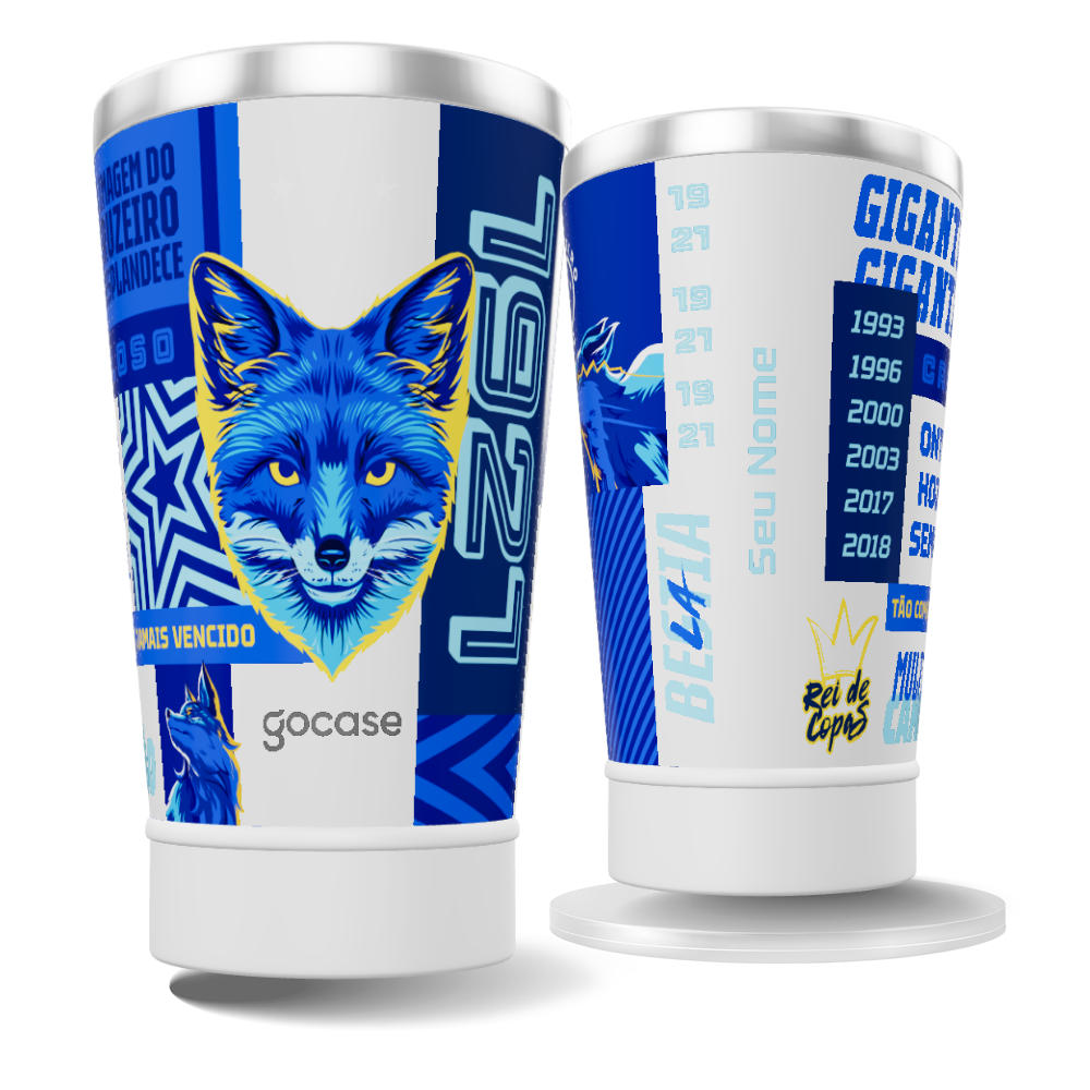 Copo Térmico Cerveja - Cruzeiro - Pattern Rei de Copas