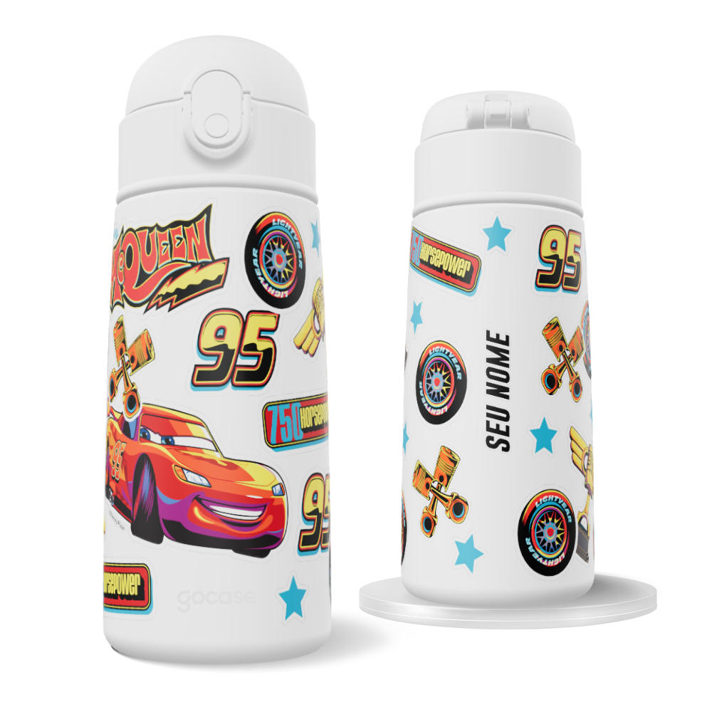 Garrafa Térmica Fun -  Carros - Relâmpago Stickers