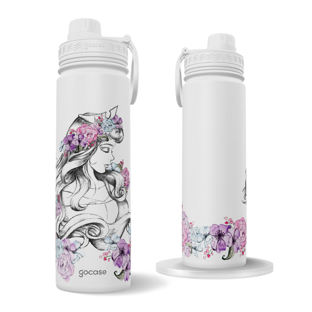Garrafa Térmica Fresh + Ebook - Bela Adormecida Roses