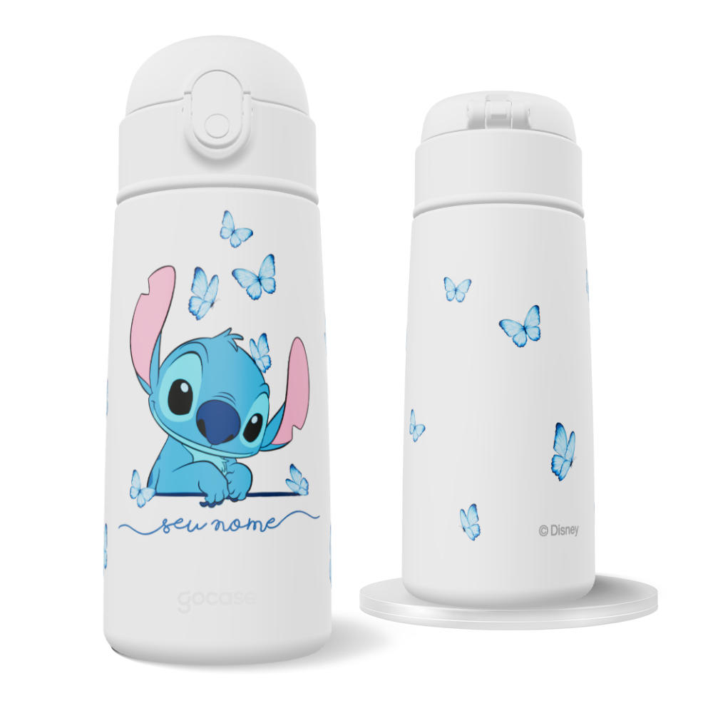Garrafa Térmica Fun - Lilo & Stitch - Stitch Adoráveis Borboletas