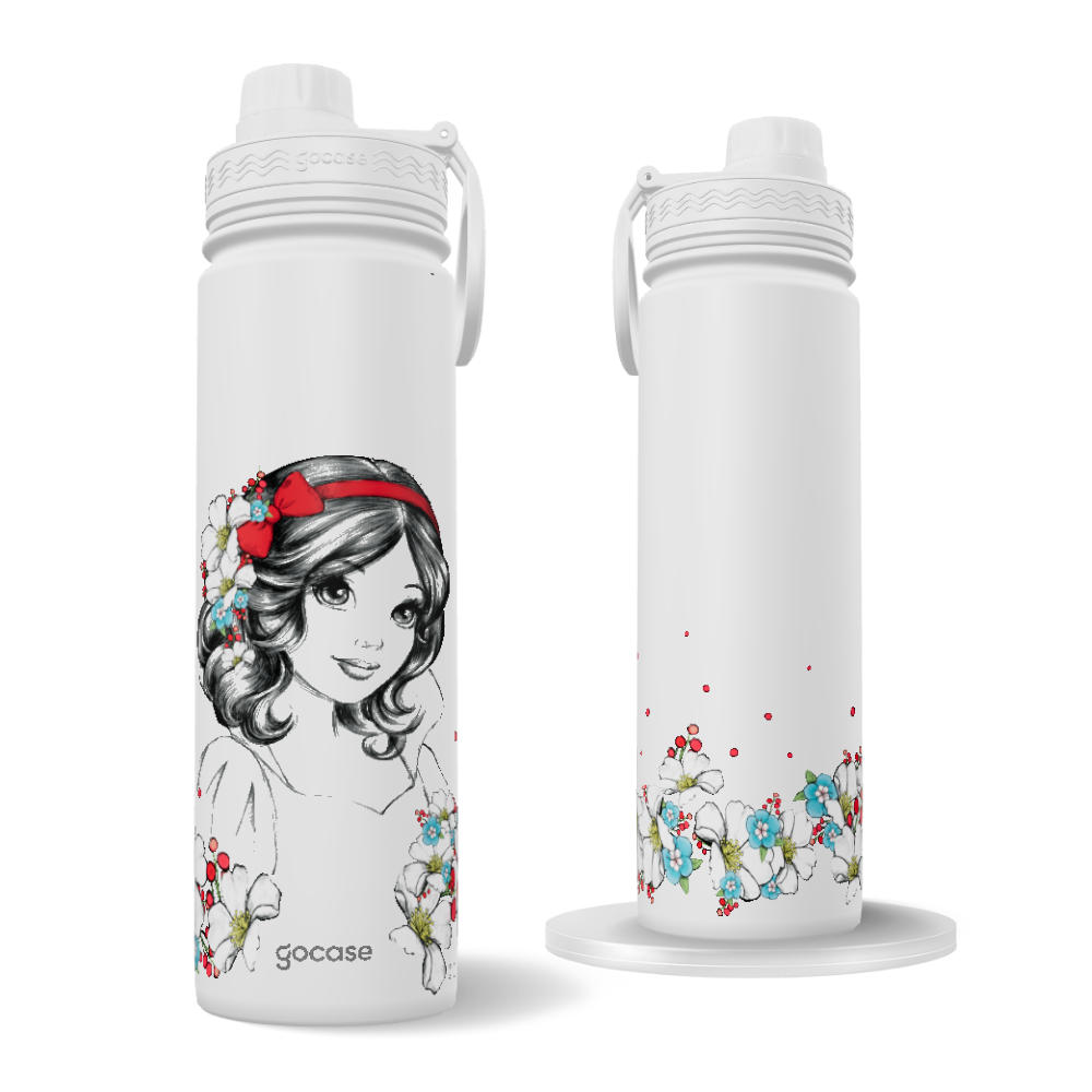 Garrafa Térmica Fresh + Ebook - Branca de Neve Roses