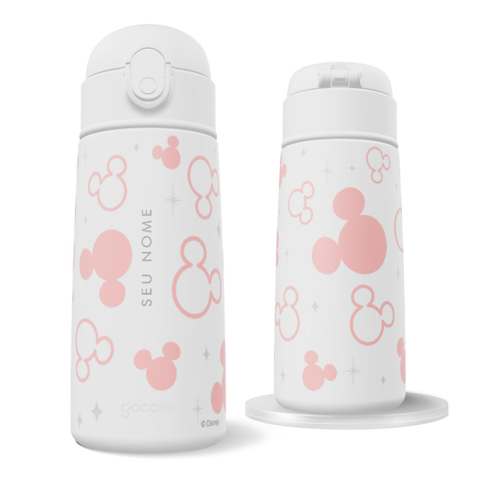 Garrafa Térmica Fun - Mickey & Amigos - Mickey Pattern Minimalista Rosa