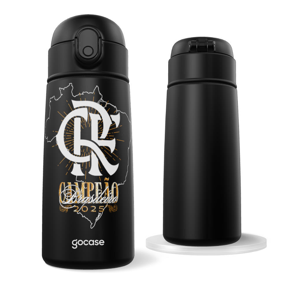 Garrafa Térmica Fun - Flamengo - Campeão Brasileiro 2025
